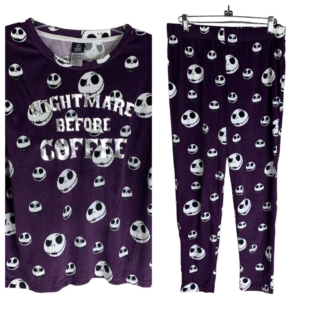 The Night Before Christmas Pajamas Set Small Shirt Says Nightmare Before Coffee